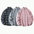 thumbnail image 4 of HCNTES Mens Flannel Shirts Long Sleeve Flannel Shirt Casual Button Down Plaid Shirt for Men(Z01-Pink,5XL), 4 of 8