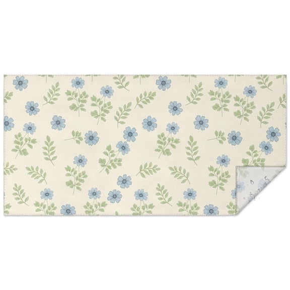 Pioneer Flower Floral Print Pattern Rectangle Tablecloth 60"x120", Waterproof Polyester Table Cloth, Wipeable Spillproof for Dining Camping Indoor Outdoor