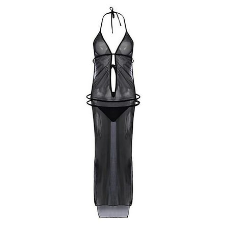 adviicd Womens Nightgowns Women Lingerie Sleepwear Lace Chemise Nightgown Full Slips Black L