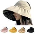 thumbnail image 1 of D-GROEE Womens Hiking Hat Wide Brim Hat Adjustable Solid Color Sun Protection Hats, 1 of 7