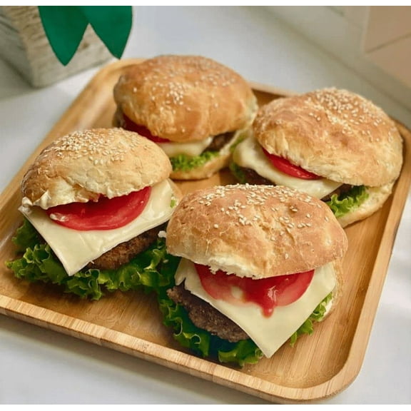 Set Of 6 Bamboo Square Platter 12 inch X 12 inch | For Appetizers / Barbecue / Steak