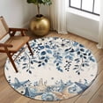 thumbnail image 2 of Round Rugs 8Ft, Blue Coastal Starfish Round Area Rug Washable Indoor Throw Carpet, Beach Nautical Shell Eucalyptus Rustic Large Non Slip Circle Rug for Kids Room RV Home Decor Aesthetic, 2 of 8