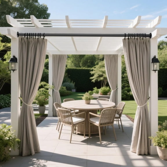 Extra Long Tension Curtain Rod 51-148 In, Heavy Duty Outdoor Curtain Rod for , Shower Curtain Rod No Drilling for Bathroom Window,Adjustable Spring Curtain Pole for Closet Never Rust Black