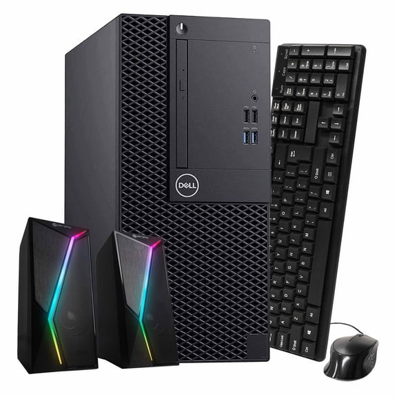 Restored Blair Tech Dell OptiPlex 3060 Tower PC Intel Core i5-8500 3.2GHz 16GB DDR4 RAM, 1TB SSD, Quadro P620 2GB, Windows 11 Pro, Periphio Keyboard & Mouse, Periphio RGB Speakers (Refurbished)