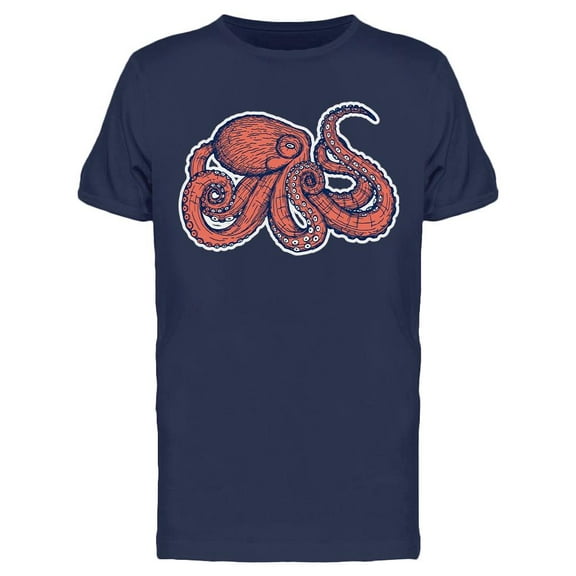 Red Octopus T-Shirt Men -Image by Shutterstock, Male Small
