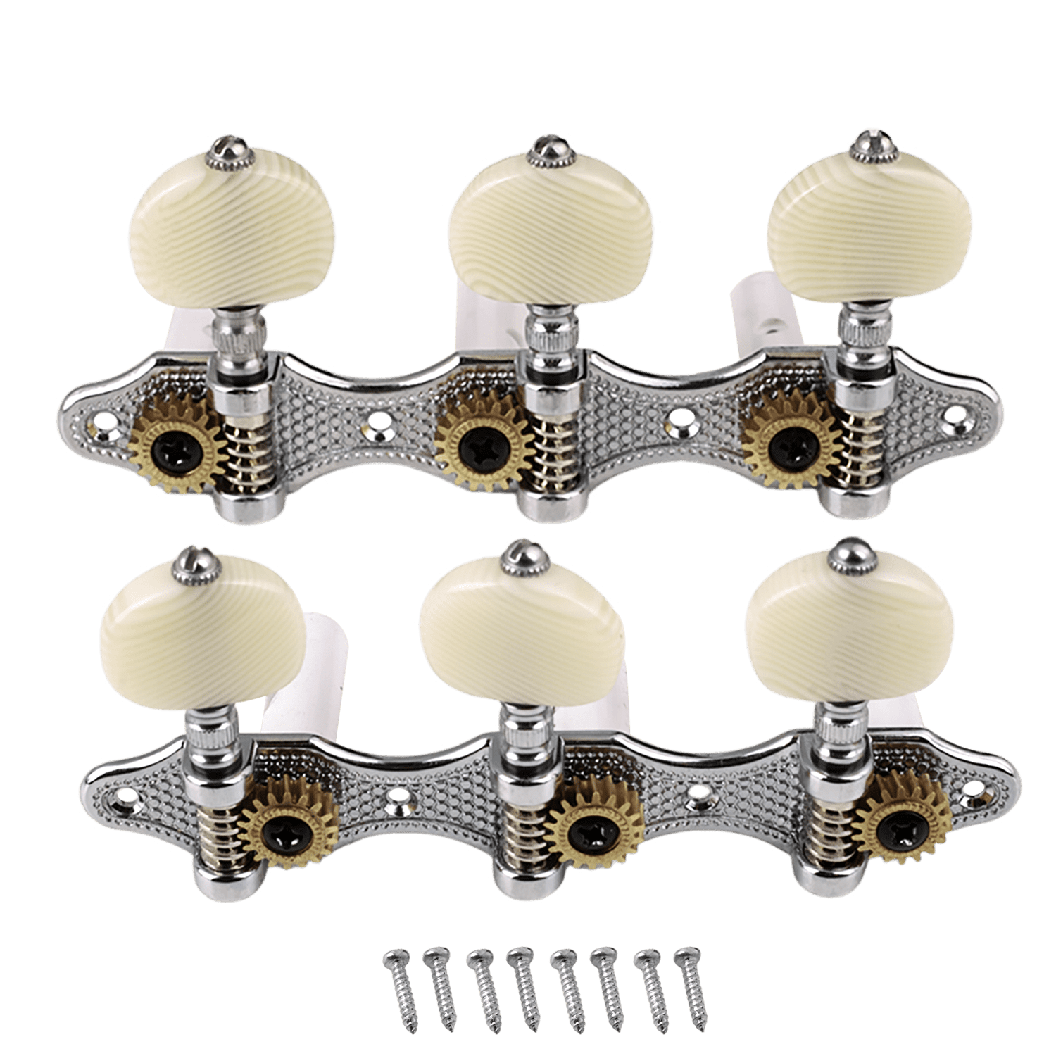 LOOKSEVEN 3Left + 3Right Guitar Tuner Machine 1:18 Gear Ratio for Classical Guitar - Gold