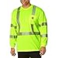 thumbnail image 2 of Carhartt Men's High Visibility Force Long Sleeve Class 3 Tee,Brite Lime,Large, 2 of 4