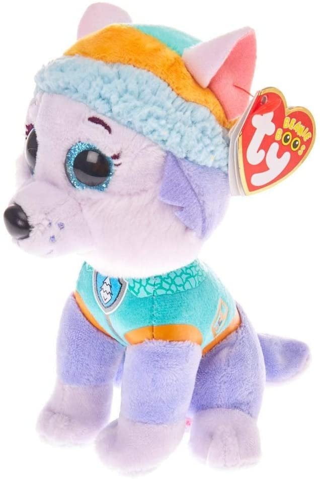 PAW PATROL purple and Teal Dog large Plush 16" TY Beanie Baby EVEREST 