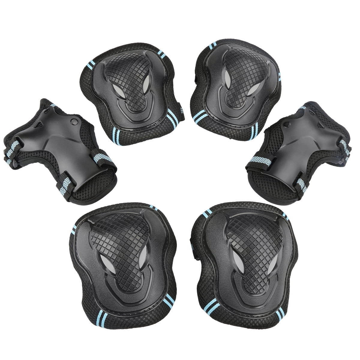 USCoco 6pcs Set Elbow Knee Wrist Protective Safety Gear Pad Guard for Child Kids Roller Skateboard Roller Blading by USCOCO