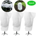 thumbnail image 2 of 3 Pack Winter Drawstring Plant Covers, Warm Plant Protection Bags, Antifreeze Cloth Cover Protect Potted Fruit Tree Plants From Freezing, White, 1m*1.5m, 2 of 5
