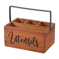 thumbnail image 1 of Elegante soporte para utensilios de cocina, organizador de madera para cocina. Marrón claro, 1 of 9