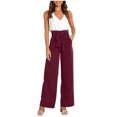 thumbnail image 6 of ZZwxWA High Waisted Bow Tie Pants for Women Wide Leg Trendy Pants Baggy Dress Pants Business Casual Pants with Pockets, 6 of 6