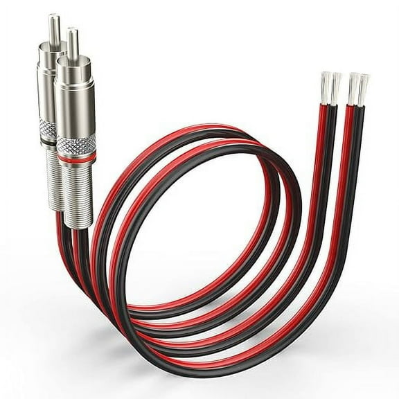 Pixelman(14AWG 1.2ft Red/Black RCA connector to Speaker Wire,Speaker Bare Cable to RCA Adapter,Heavy 14 Gauge Speaker Wire RCA Jacks Speaker Cord,Speaker Cable Connector for Amplifier TV Subwoofer