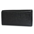 thumbnail image 6 of TAZAG magnetic buckle women's patent leather wallet long multi-card slot genuine leather clutch, 6 of 6