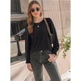 thumbnail image 4 of Womens Long Sleeve Tops Dressy Casual Shirts Pleated Crewneck Basic Blouses Fall Trendy Outfits, 4 of 6