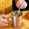 thumbnail image 1 of MYG 300ML Stainless Steel Coffee Mug Double Layer Water Cup with Handle Beer Cup, 1 of 10