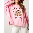 thumbnail image 5 of FEORJGP Women Christmas Cute Sweatshirts Long Sleeve Pullovers Sequin Candy Cane Print Jumpers Crew Neck Hoodies Loose Casual Spring Fall Tops Streetwear, 5 of 8