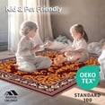 thumbnail image 4 of ODIKA 5'x7' Machine Washable Non-Slip Area Rug, Elegant Damask Motif with Symmetrical Interlocking Scrolls High Traffic Rug with Pad, Maroon, 679354, 4 of 8