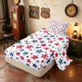 thumbnail image 2 of Manfei Watercolor Patriotic Stars Twin Sheets, USA Flag Bedding, Red Blue White, Polka Dots Reversible 3pcs (1 Flat Sheet, 1 Fitted Sheet and 1 Pillowcase), 2 of 6
