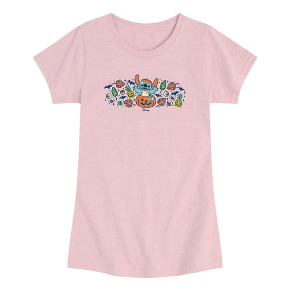Lilo & Stitch - Stitch Halloween Pumpkin Toddler Girls' Toddler Short Sleeve Graphic T-Shirt