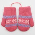 thumbnail image 4 of Sailboat Warm Knit Gloves Soft Stretch Mittens Cute Snowflake Thick Mittens Winter for Boy Girl Cold Weather Hot Pink One Size, 4 of 4