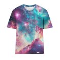thumbnail image 4 of Save On 3D Galaxy T-Shirts for Women Universe Graphic Tees Short Sleeve Shirts Casual Cotton Tunic Tops Crew Neck Blouses Teen Girls Clothes Vacation Party Going Out Outfits, 4 of 4