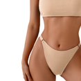 thumbnail image 3 of Sakmal Plunge Bikini Btahing Suits Women Two Piece Swimwear Yellow Solid Vacation Swimsuits for Women S, 3 of 6