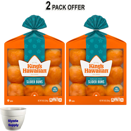 King's Hawaiian Sweet Pre-Sliced Slider Mini Buns 9 Count, 10oz, Shelf-Stable