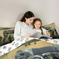 thumbnail image 5 of Homewish Abstract Camo Gamer 3-Piece Full Size Comforter Sets For Kids Teens Adults,Video Game Bedding Comforter Set,Black Green Camouflage Lightweight Bedding Sets,Super Cozy Room Decor,Reversible, 5 of 8