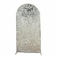 thumbnail image 3 of BalsaCircle 7 ft Silver Fitted Big Payette Sequin Round Top Wedding Arch Backdrop Stand Cover Party Events Decorations, 3 of 8