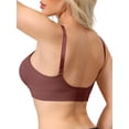 thumbnail image 3 of INSPIRE CHIC Women's Maternity Full Coverage Adjustable Buckled Straps Postpartum Nursing Bra V-Neck Wireless Bralettes M Wind Red, 3 of 4