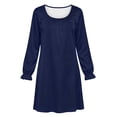 thumbnail image 5 of Auroural Girls Dress Satin Girl'S Solid Color Round Neck Long Sleeve Dress Homewear Sleeping Dress Kids, 5 of 9