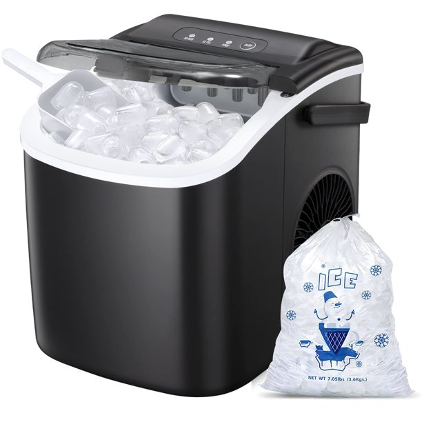 Countertop Ice Maker, 26Lbs/24H, SelfCleaning Function, Portable Ice
