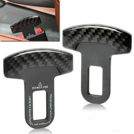 Wheelchair Seat Belt Alarm - Pair Universal Carbon Fiber Car Safety Seat Belt Buckle Alarm Stopper Clip Clamp
