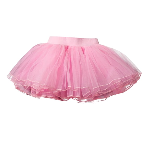Eltusu Girls Ballet Skirts, Elastic Waist Princess Party Dacing Tutu Skirts Ballerina Dress Pink Size 6-17 T