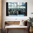 thumbnail image 3 of Elephant Stock New York City Window Wall Art - Horizontal Canvas Wall Art - Living Room Wall Decor - City Canvas - Black And Beige Decor - 51" x 34", 3 of 8