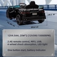 thumbnail image 5 of XJD Licensed Chevrolet Corvette C8 12V Kids Electric Ride on Car Toy, Battery Powered Car Truck with Remote Control, Bluetooth, 3 Speeds, LED Headlight, Music Player & Spring Suspension, Black, 5 of 10