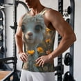 thumbnail image 5 of Uemuo Adorable Llama In Flowers Pattern Men's Muscle Shirts Sleeveless Dry Fit Gym Workout Tank Top Lightweight Sports Tank Top Beach Tank Top, Loose-fit Sleeveless Shirt-XX-Large, 5 of 7