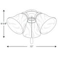 thumbnail image 4 of Progress Lighting Airpro 3-Light LED Ceiling Fan Kit, Brushed Nickel, White Washed Alabaster Glass Shade, 4 of 5