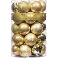 thumbnail image 2 of KI Store Bolas de Navidad Doradas 34 Piezas Adornos de decoración de árbol de Navidad de 2,36 Pulgadas para árbol de Navidad Corona navideña Adornos de decoración Ganchos Incluidos, 2 of 4