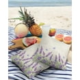 thumbnail image 3 of Waterproof Throw Pillow Covers, Lavender Flower Butterfly Watercolor Vintage Summer Farm Floral Decorative Pillowcase Soft Cushion Case for Patio Couch Tent Balcony, Set of 2 Square, 18"X18", 3 of 6