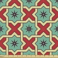 thumbnail image 1 of Geometrical Sofa Upholstery Fabric by the Yard, Abstract Heraldic Vintage Ottoman Inspired Oriental Mosaic Art, Decorative Fabric for DIY and Home Accents, Cream Red and Turquoise by Ambesonne, 1 of 5