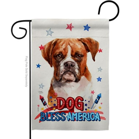 Breeze Decor G120124-BO Patriotic Boxer Animals Dog 13 x 18.5 in. Double-Sided Decorative Vertical Garden Flags for House Decoration Banner Yard Gift