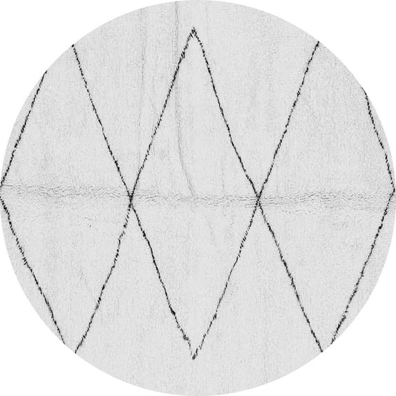 Ahgly Company Indoor Round Solid Gray Modern Area Rugs, 7' Round