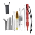 thumbnail image 4 of Marlin Spike Set Lacing Needles Stainless Steel Professional Small Craft Sewing Reusable Removable Knitting Pin Leather Work 14 PIeces Red, 4 of 7