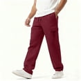 thumbnail image 4 of Mens Joggers Open Bottom Lounge Fleece Pants Casual Cargo Joggers Sweatpants with Packets, 4 of 9