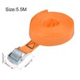 thumbnail image 4 of Uxcell 5.5M x 25mm Lashing Strap with Cam Buckle 250Kg Work Load, Orange, 2 Pack, 4 of 6