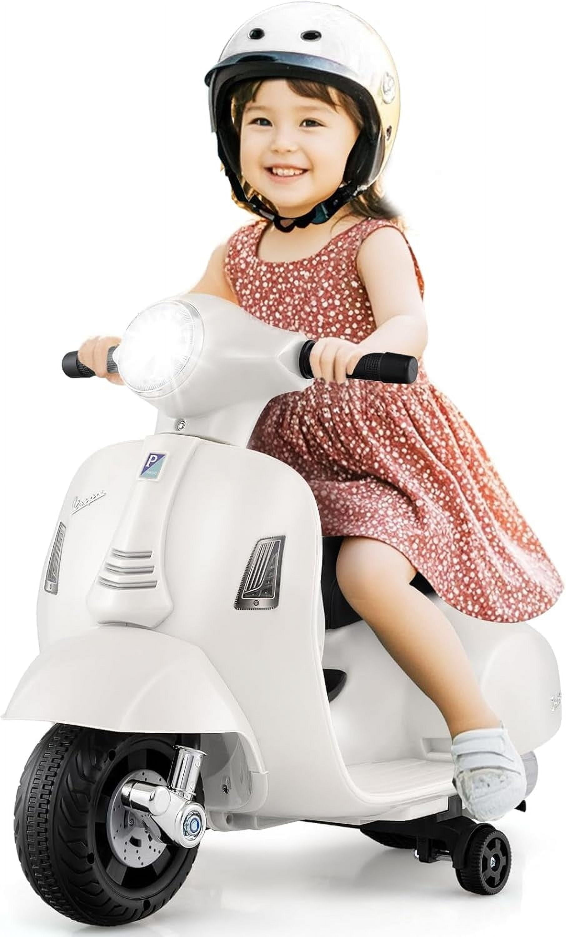 Vespa Scooter électrique Enfants, Moto électrique Enfants 6 V Avec Musique Klaxon Phare 108x49x75cm Rose 213810241