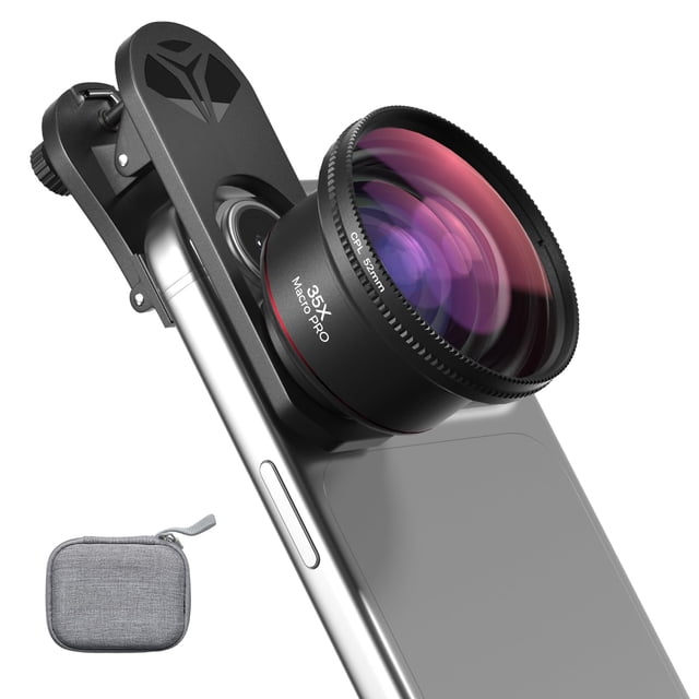 Kit de lente macro Akanabi 35X con filtro CPL y clip universal