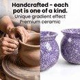 thumbnail image 3 of EFISPSS Hand-Patted Glaze Self Watering Ceramic Planter with Inner Clay Pot, 6 Inch Lavender Purple African Violet Pots, Easy Care Indoor Plant Pot, Home Decor, 3 of 8